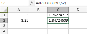 ARCCOSHYP-Funktion