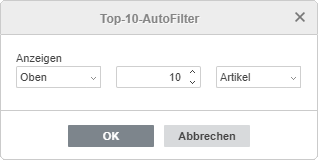 Top 10 AutoFilter