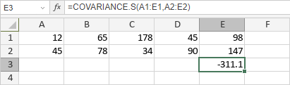 COVARIANCE.S Function