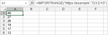 IMPORTRANGE Function