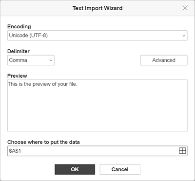 Text Import Wizard