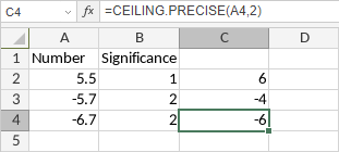 CEILING.PRECISE Function
