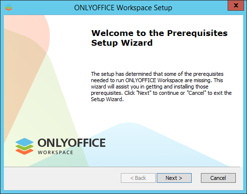ONLYOFFICE Workspace für Windows bereitstellen. Schritt 2
