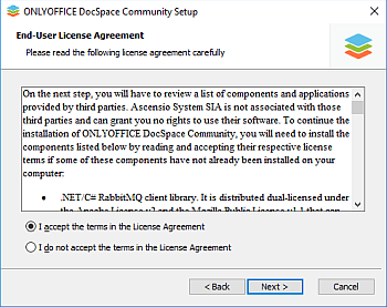 How to deploy ONLYOFFICE DocSpace Community for Windows on a local server? Step 2