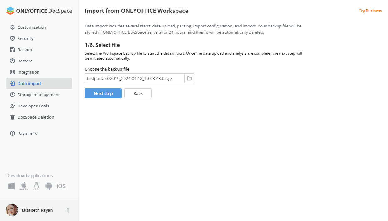 Migrating ONLYOFFICE Workspace data to ONLYOFFICE DocSpace