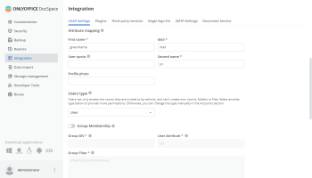 LDAP settings - Attribute Mapping