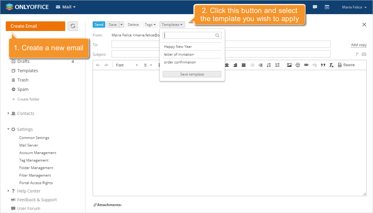How to create email templates? Step 4