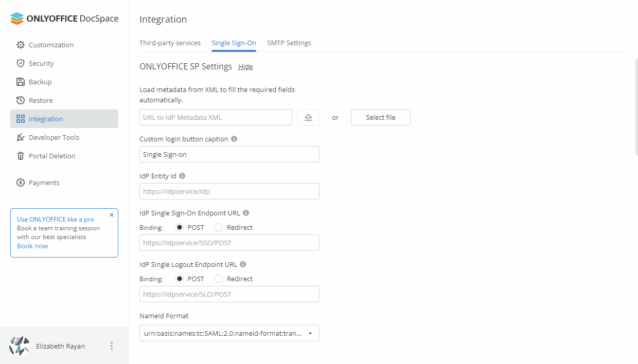Enabling Single Sign-on in DocSpace
