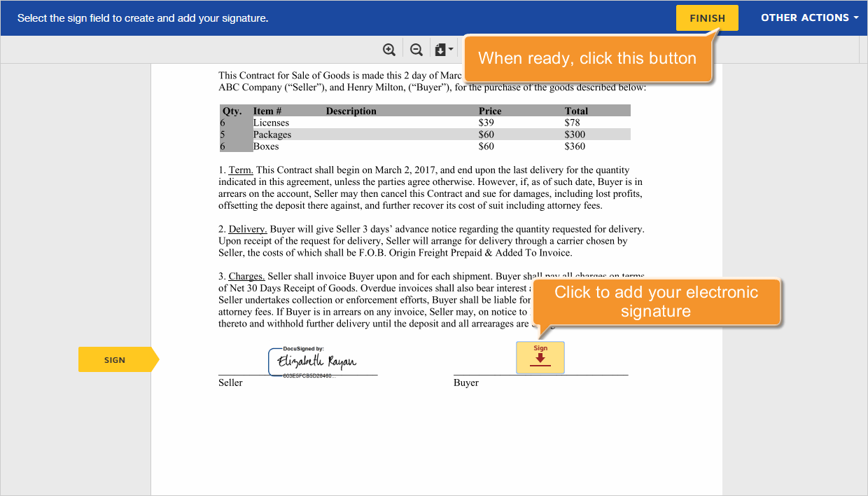 How to send documents for signature? Step 3