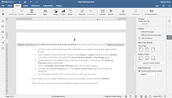 page numbers in word Step 2