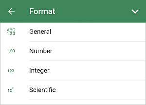 Format panel