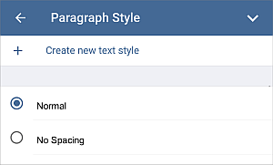 Paragraph Styles settings