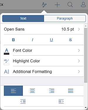 Text settings