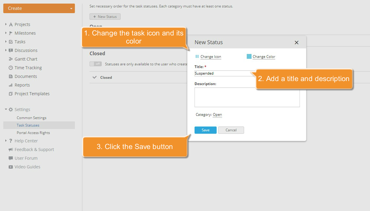How to create custom task statuses? Step 2_2