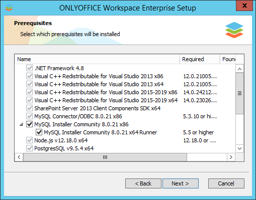 Comment déployer ONLYOFFICE Workspace Enterprise Edition sous Windows sur un serveur local? Étape 2.