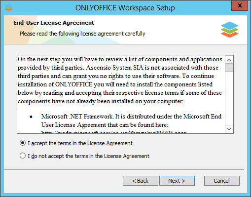 Comment déployer ONLYOFFICE Workspace sous Windows sur un serveur local? Étape 2.