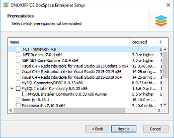 Comment déployer ONLYOFFICE DocSpace Enterprise sous Windows sur un serveur local? Étape 2
