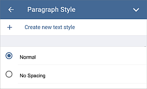 Paramètres des styles de paragraphe