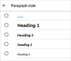 Paramètres des styles de paragraphe