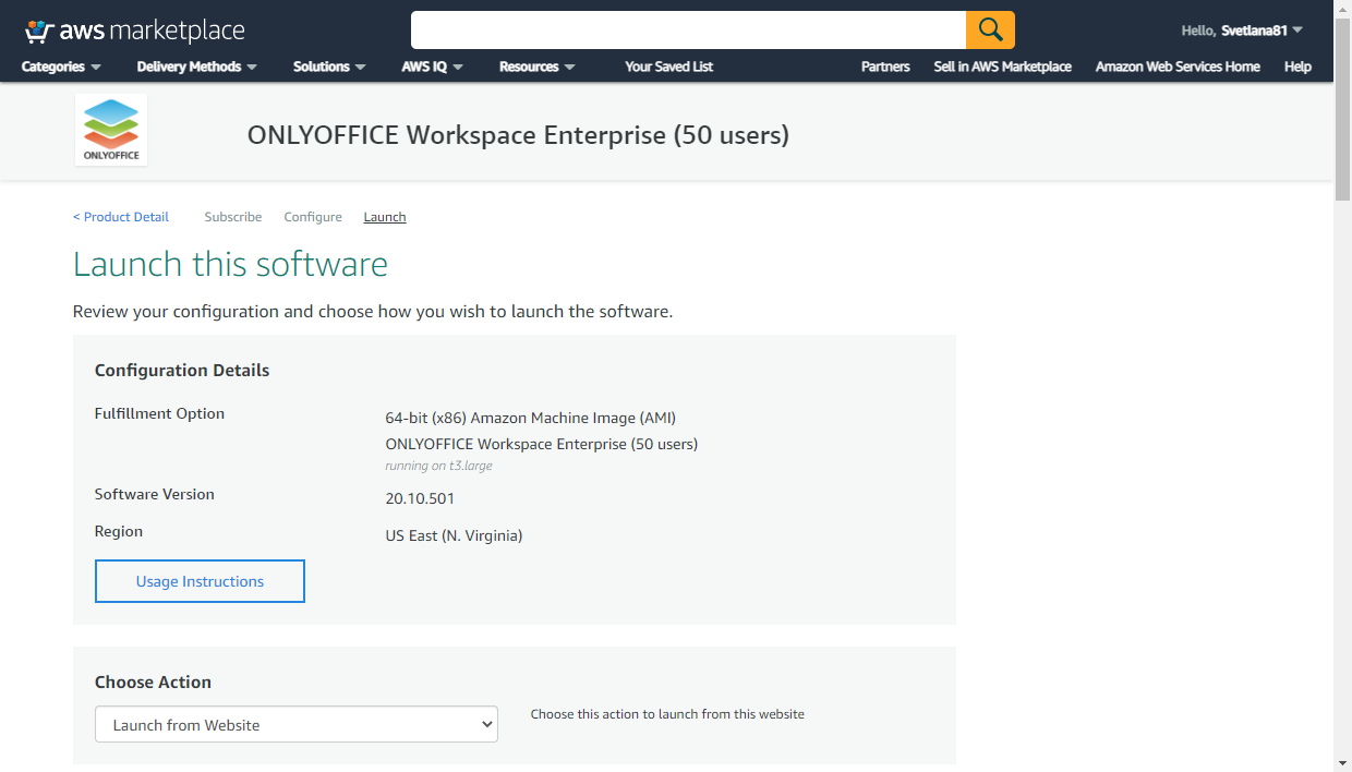 Launch your ONLYOFFICE instance