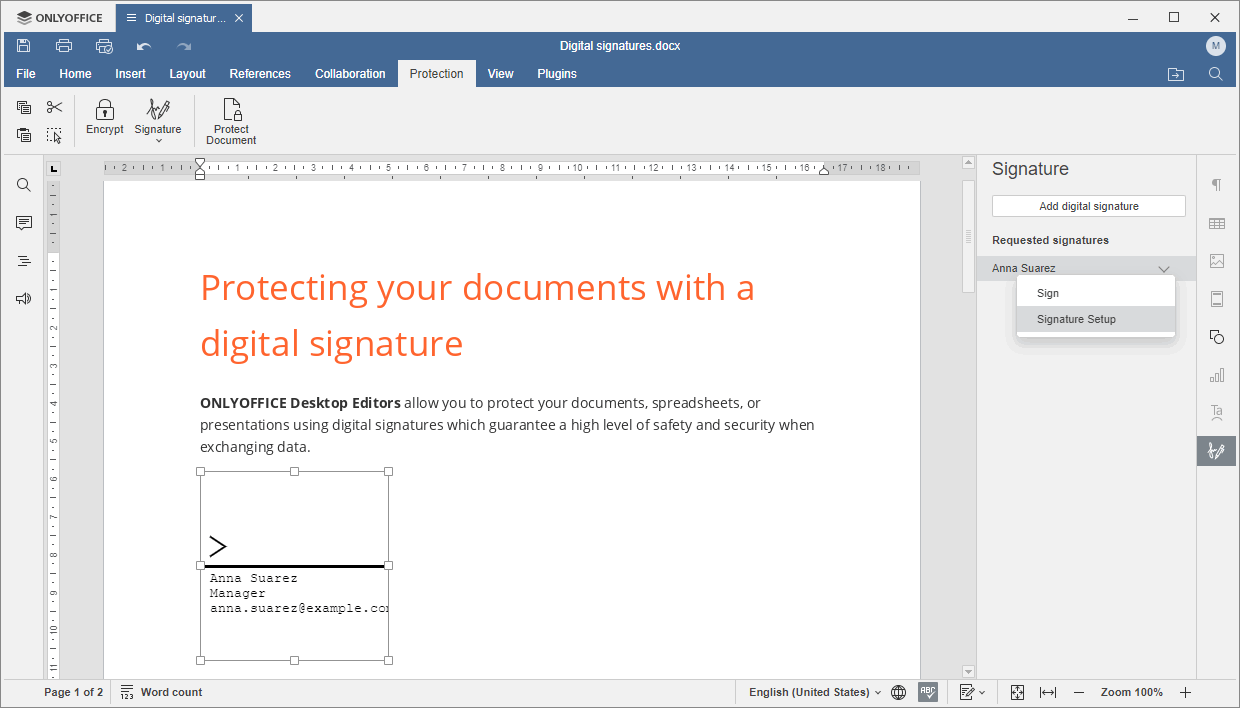 Signatures requises
