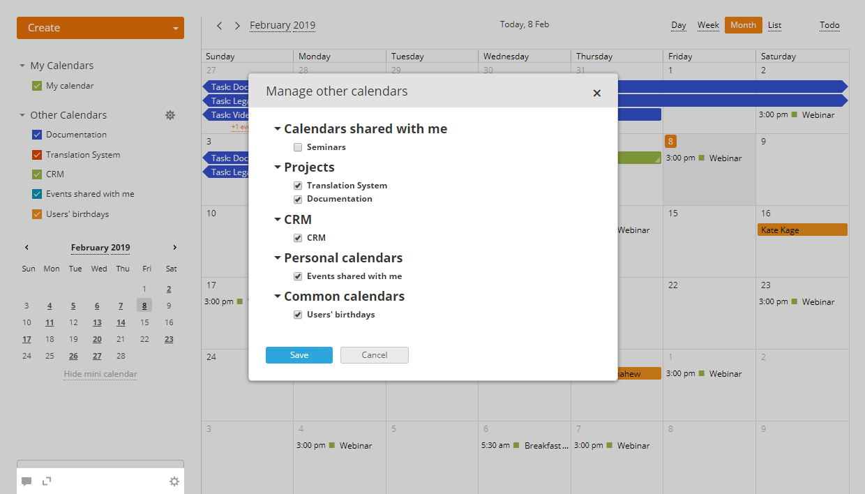 Managing Calendars