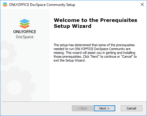 How to deploy ONLYOFFICE DocSpace Community for Windows on a local server? Step 2