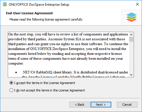 How to deploy ONLYOFFICE DocSpace Enterprise for Windows on a local server? Step 2