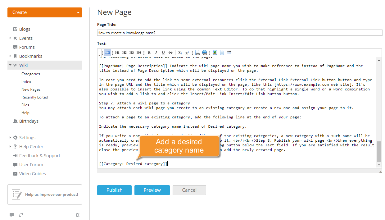 How to create a knowledge base? Step 7