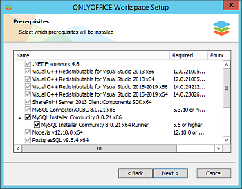 How to deploy ONLYOFFICE Workspace for Windows on a local server? Step 2