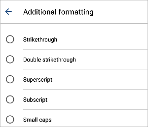 Text advanced settings