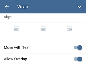 Wrap options