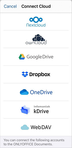 Connection to third-party storage