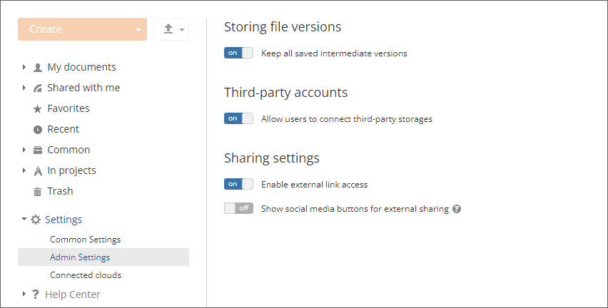 Admin Settings