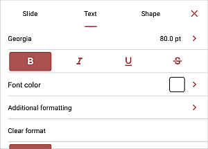 Text settings