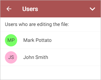 Users panel