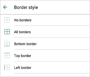Cell Border settings