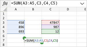 Insert formulas