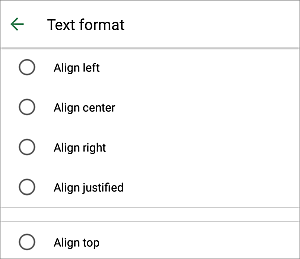 Text Format panel local