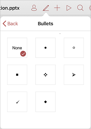 Paragraph List settings