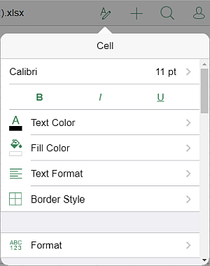 Cell settings