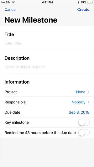 Create new milestone