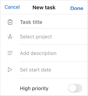 Create new task