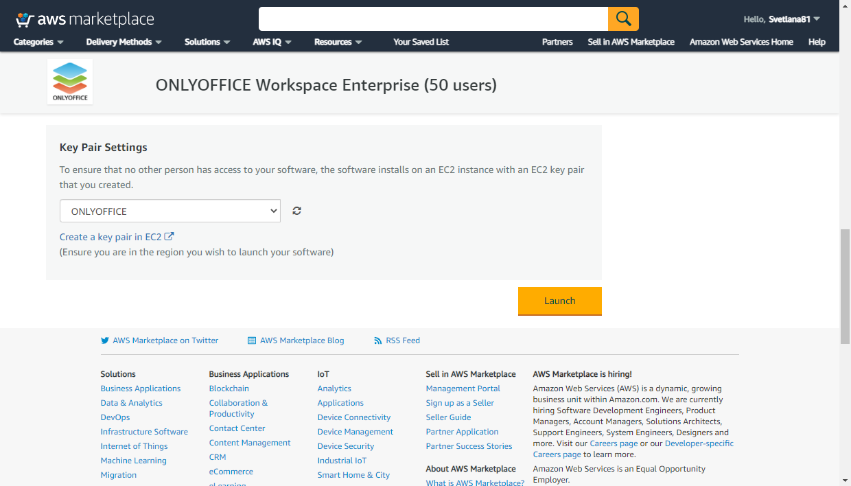 Launch your ONLYOFFICE instance