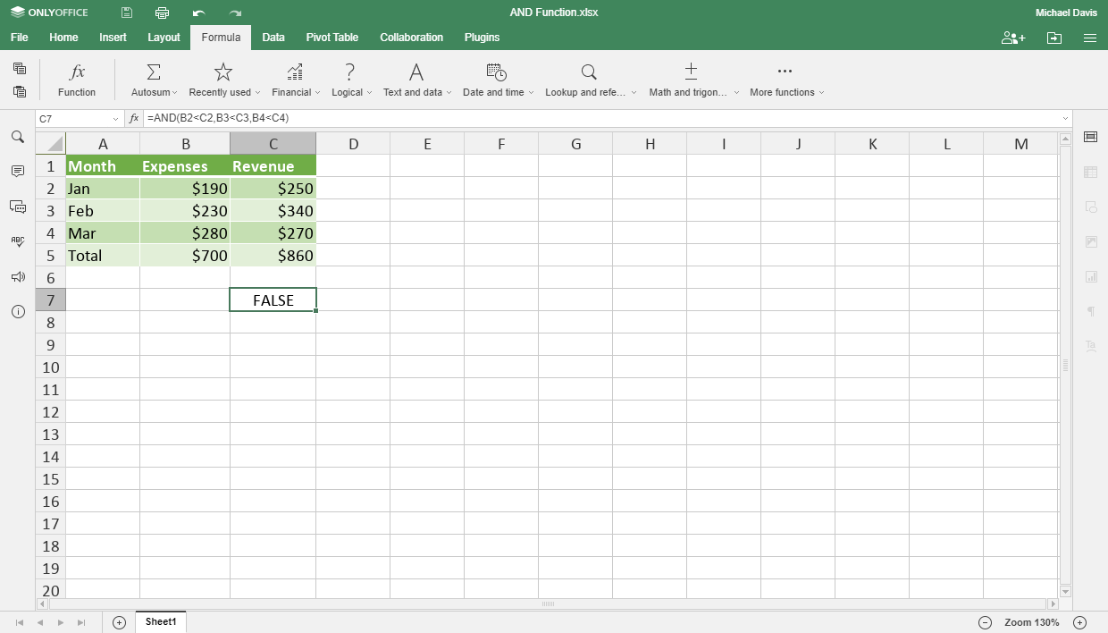 if and excel Step 1