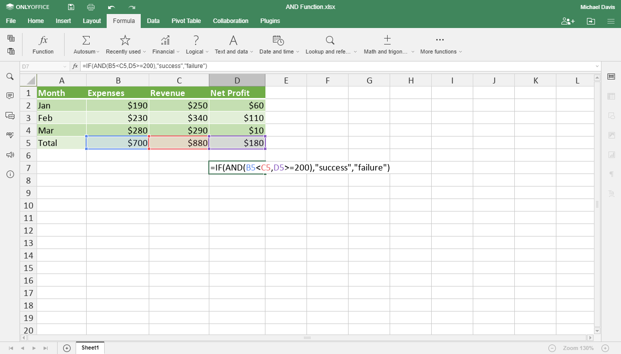 if and excel Step 2